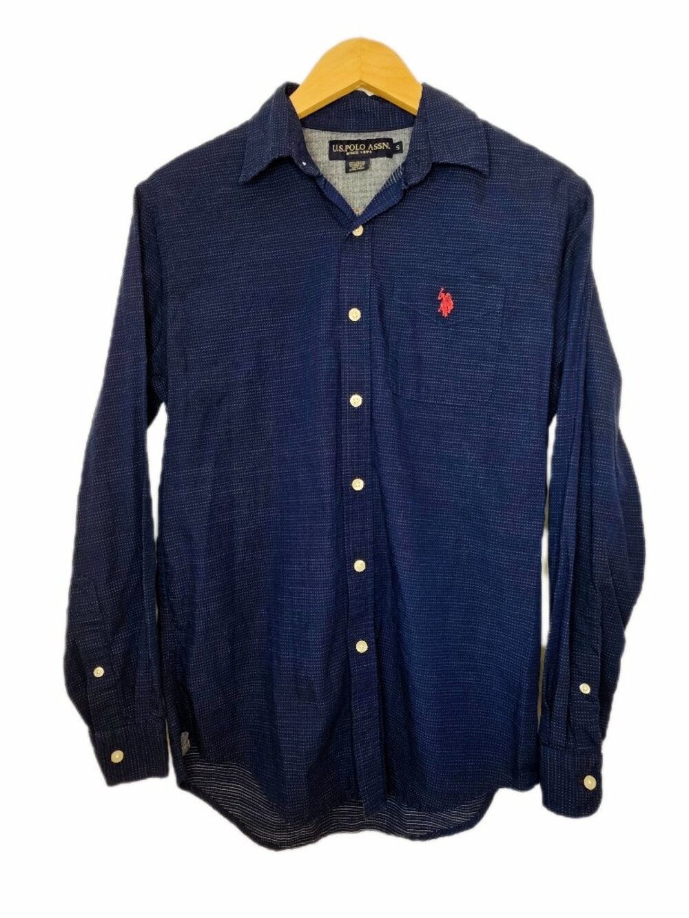 U.S. Polo Assn. Shirt Button Front Men's Blue 100% Cotton Long Sleeve Small